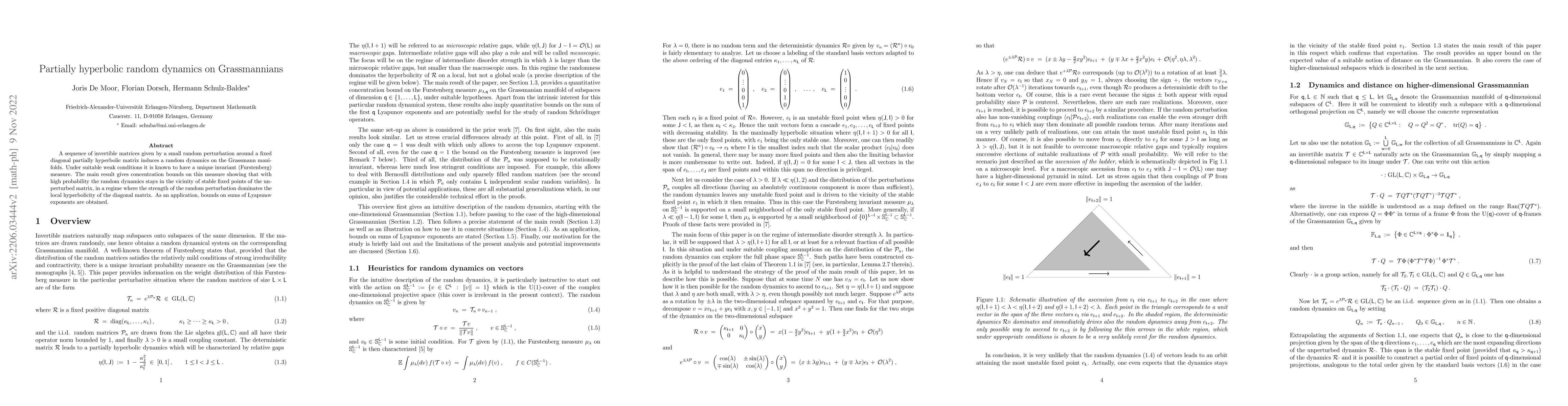 Thumbnail for Partially hyperbolic random dynamics on Grassmannians