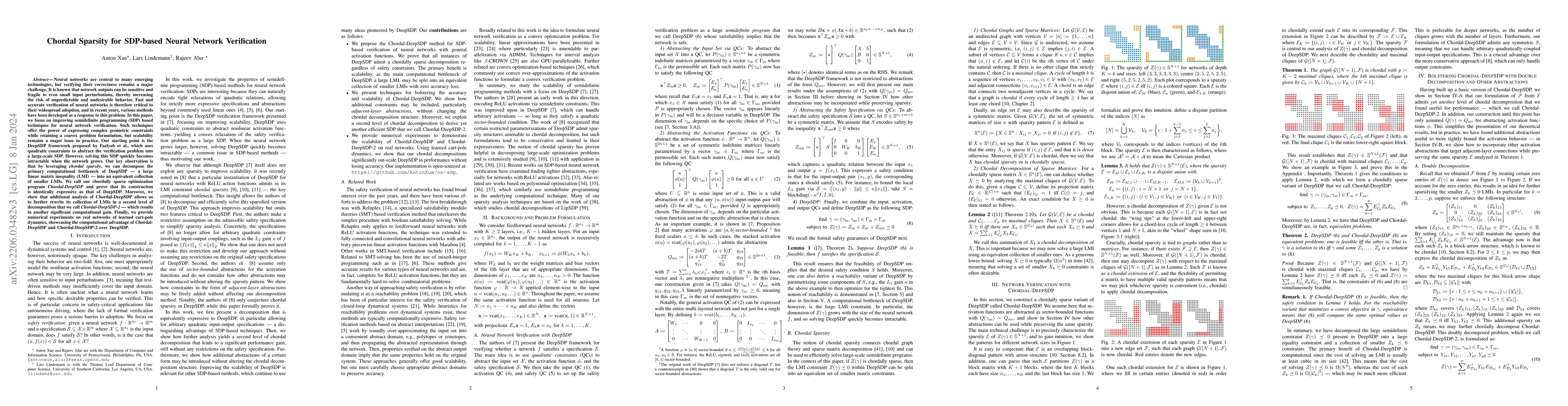 Thumbnail for Chordal Sparsity for SDP-based Neural Network Verification