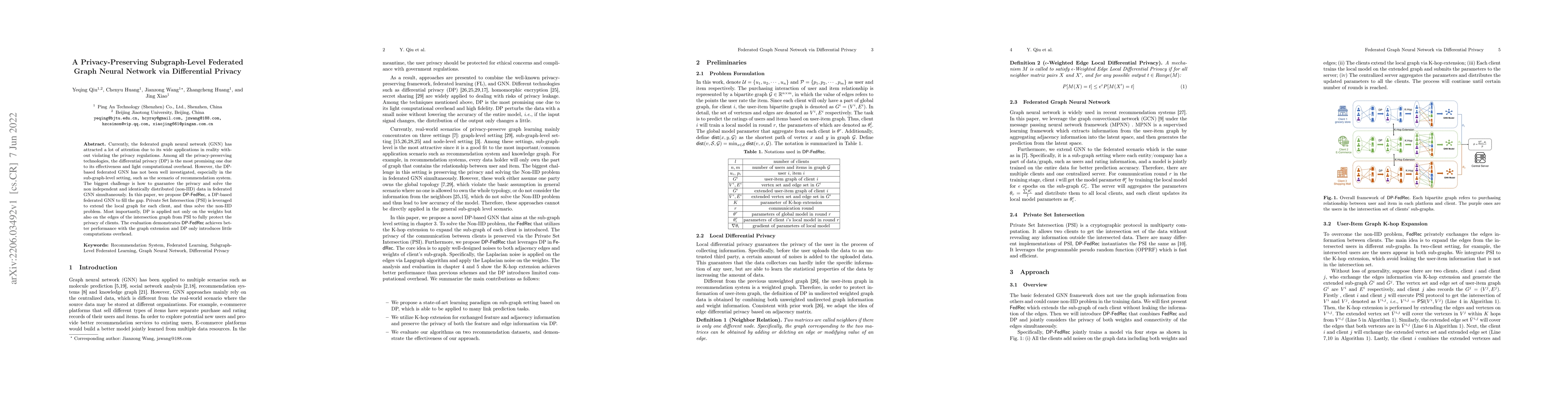Thumbnail for A Privacy-Preserving Subgraph-Level Federated Graph Neural Network via
  Differential Privacy
