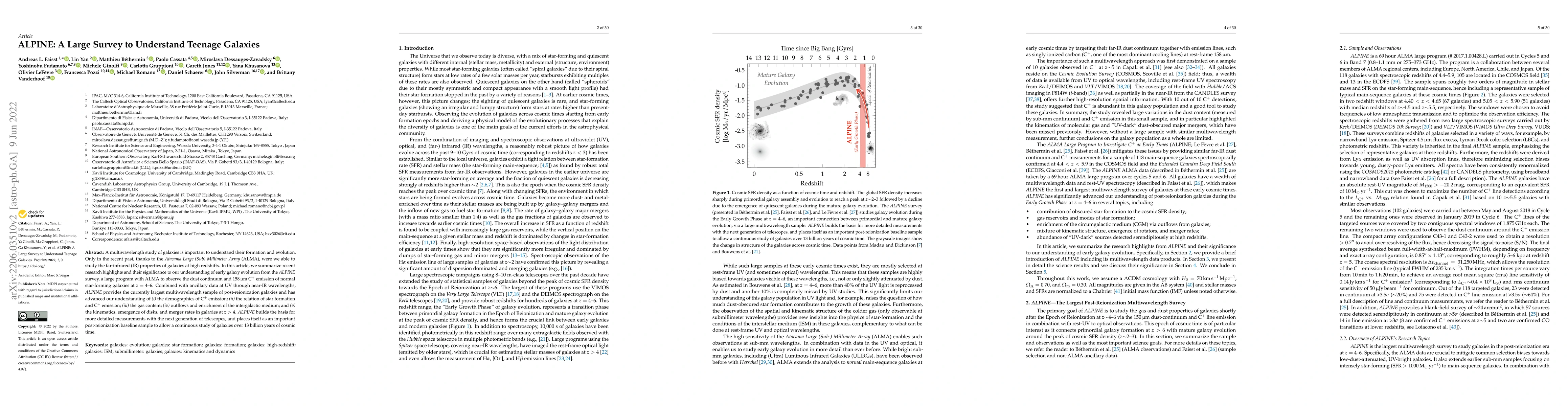 Thumbnail for ALPINE: A Large Survey to Understand Teenage Galaxies