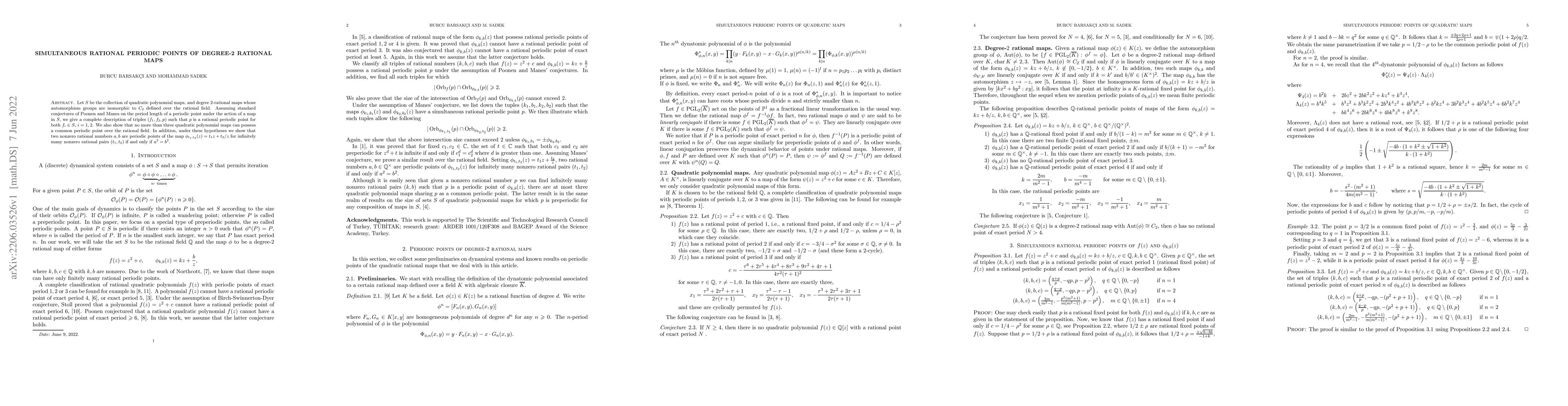Thumbnail for Simultaneous Rational Periodic Points of Degree-2 Rational Maps