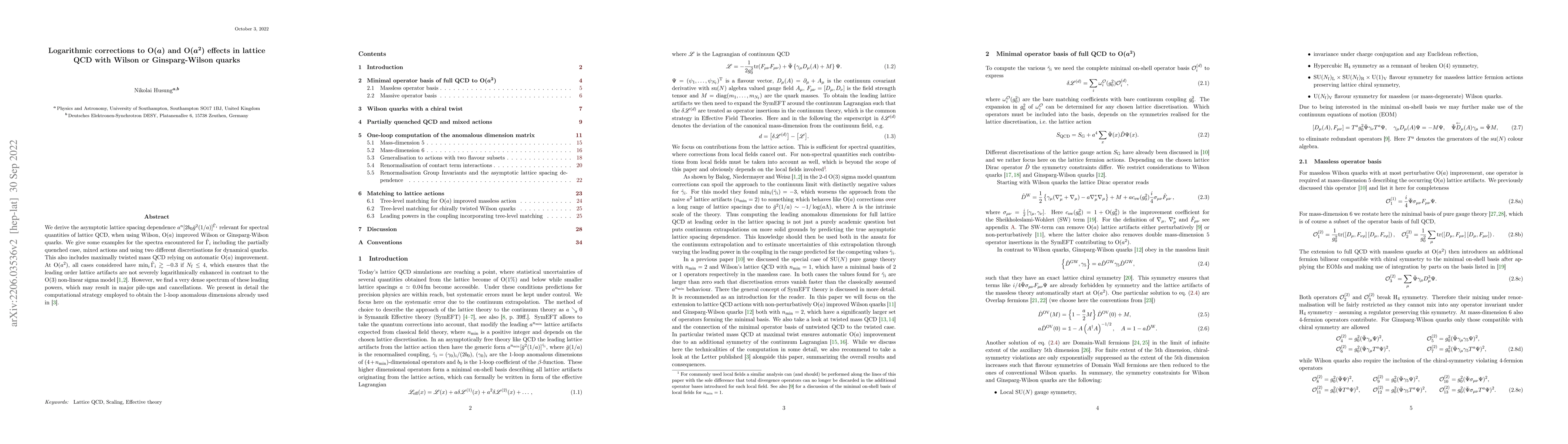 Thumbnail for Logarithmic corrections to O($a$) and O($a^2$) effects in lattice QCD
  with Wilson or Ginsparg-Wilson quarks