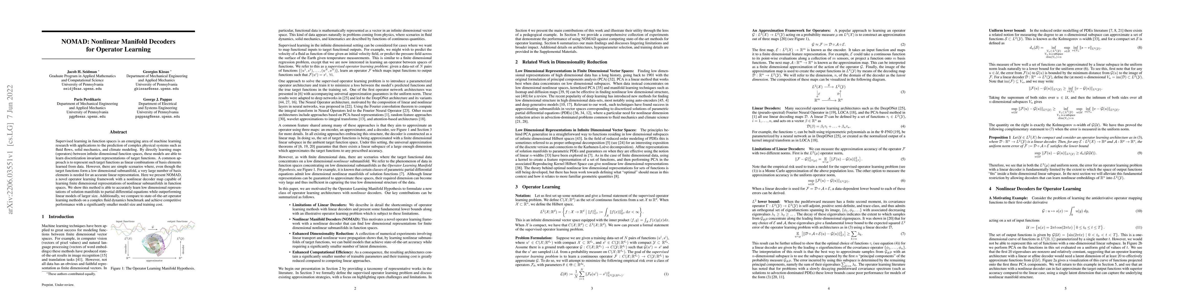 Thumbnail for NOMAD: Nonlinear Manifold Decoders for Operator Learning