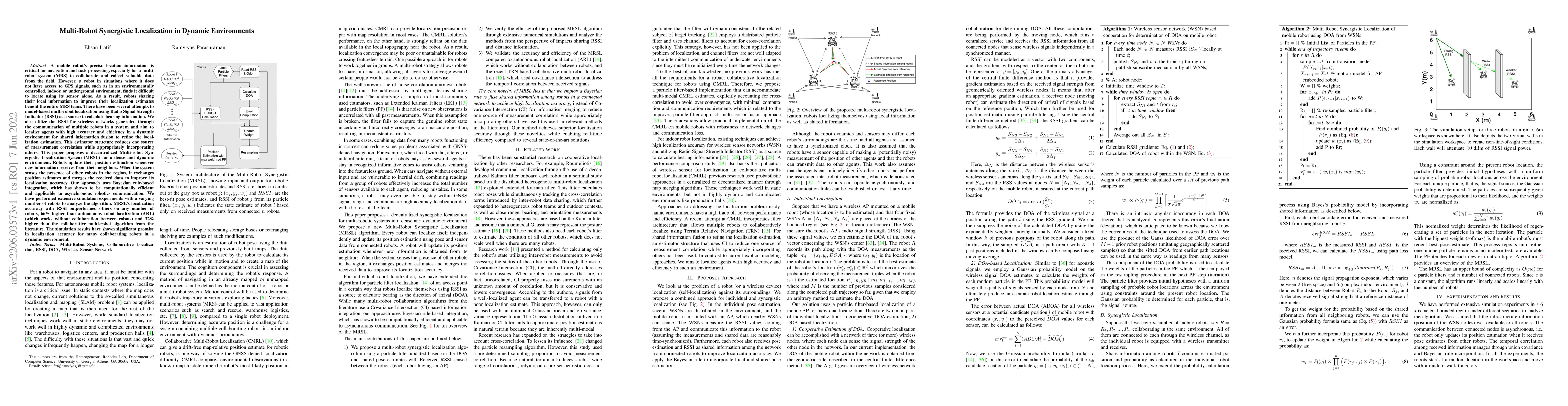 Thumbnail for Multi-Robot Synergistic Localization in Dynamic Environments