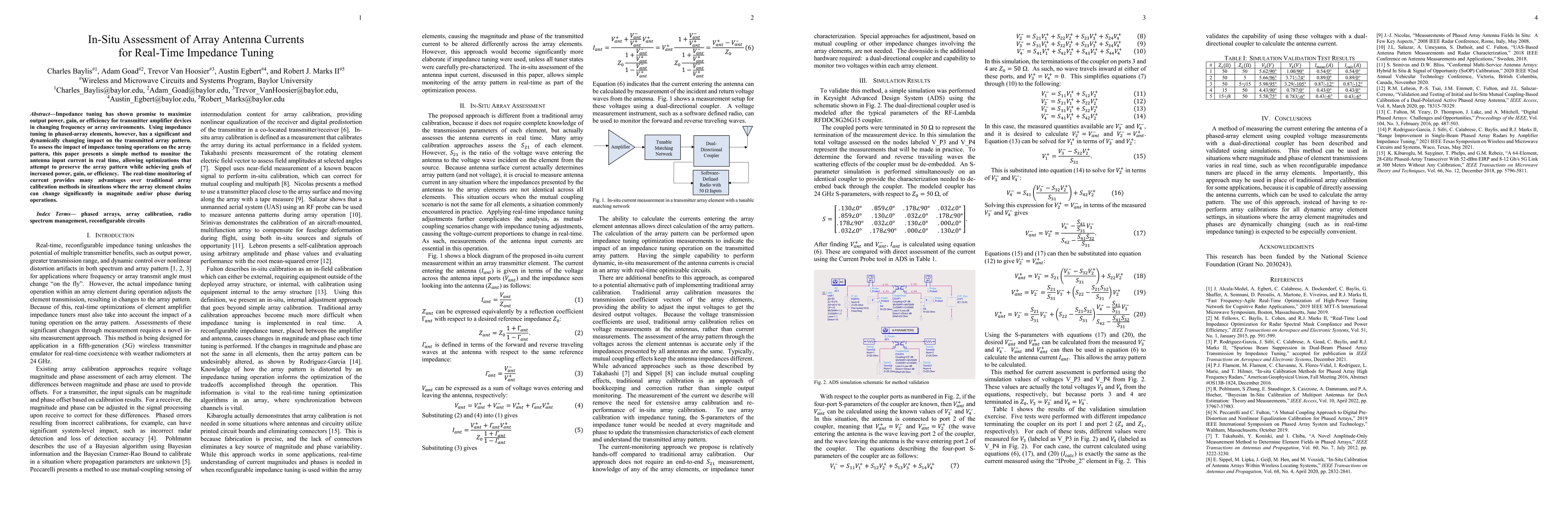 Thumbnail for In-Situ Assessment of Array Antenna Currents for Real-Time Impedance
  Tuning