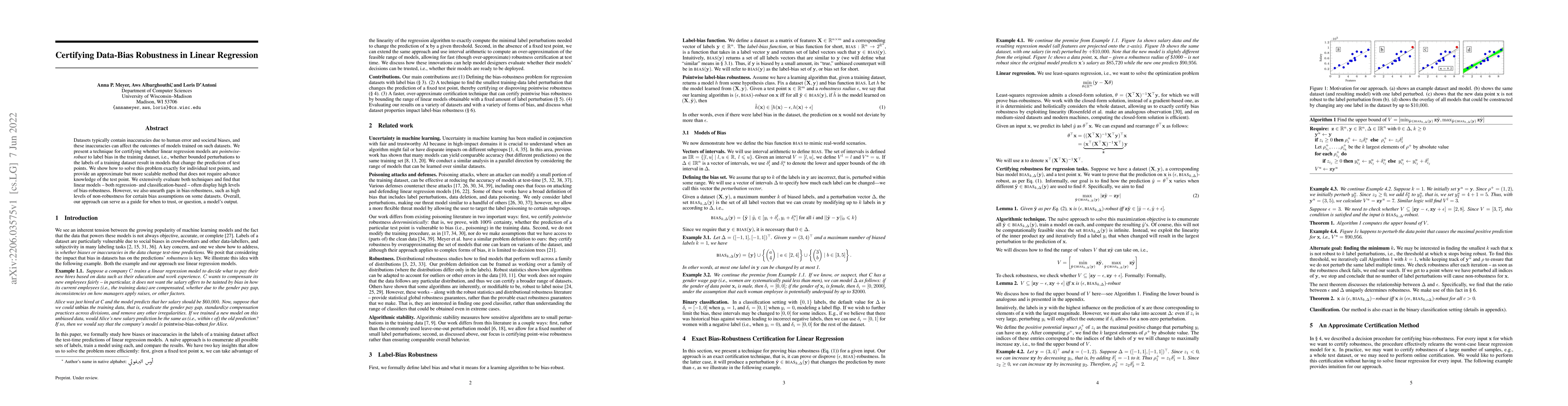 Thumbnail for Certifying Data-Bias Robustness in Linear Regression