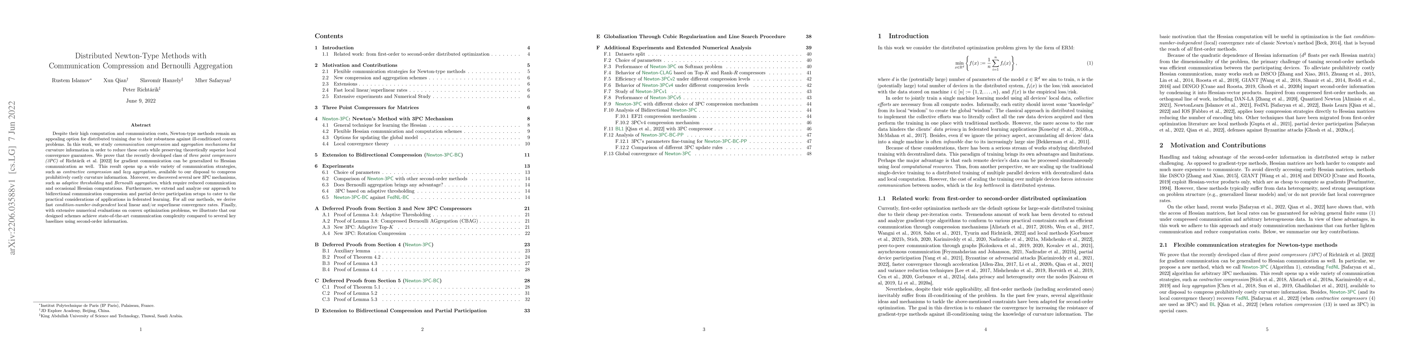 Thumbnail for Distributed Newton-Type Methods with Communication Compression and
  Bernoulli Aggregation