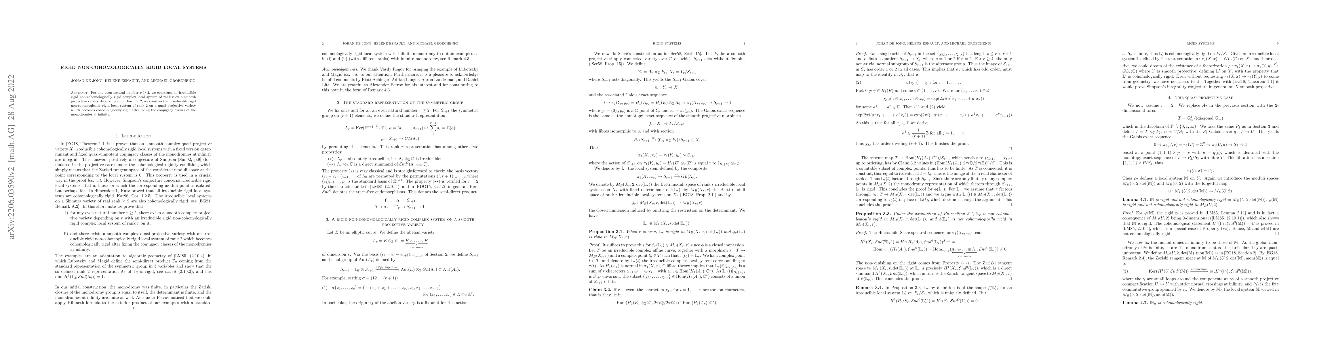 Thumbnail for Rigid non-cohomologically rigid local systems
