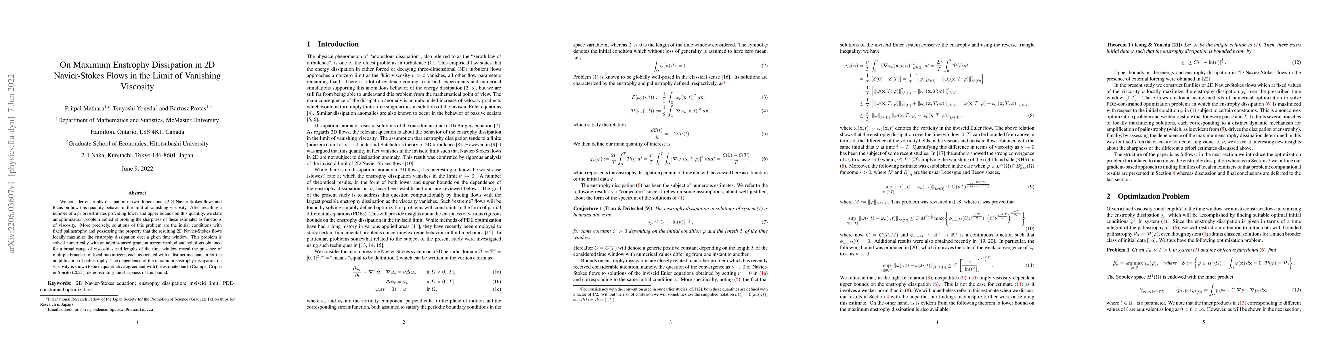 Thumbnail for On Maximum Enstrophy Dissipation in 2D Navier-Stokes Flows in the Limit
  of Vanishing Viscosity
