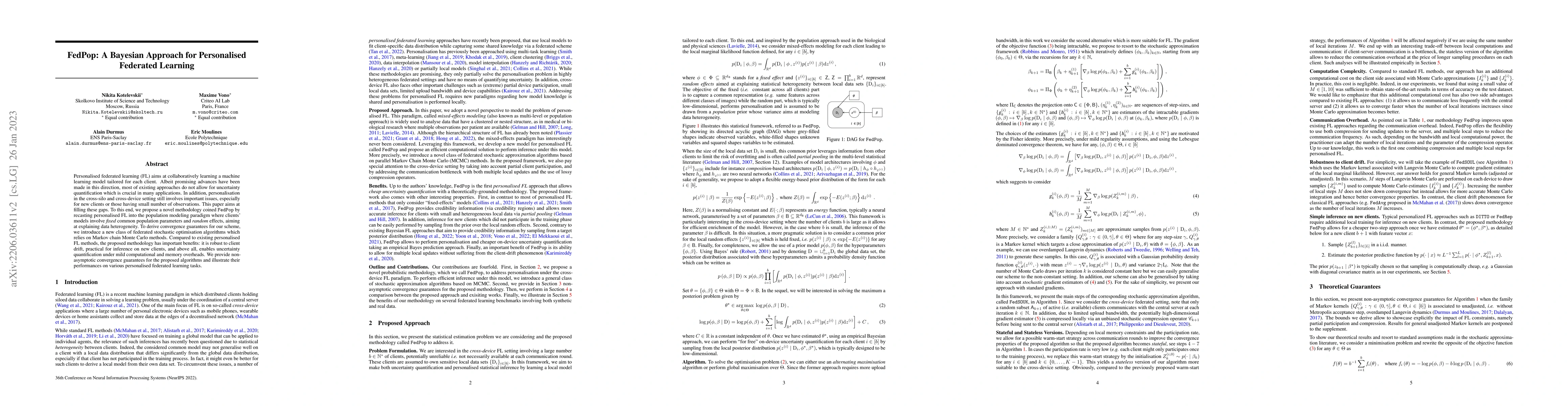Thumbnail for FedPop: A Bayesian Approach for Personalised Federated Learning