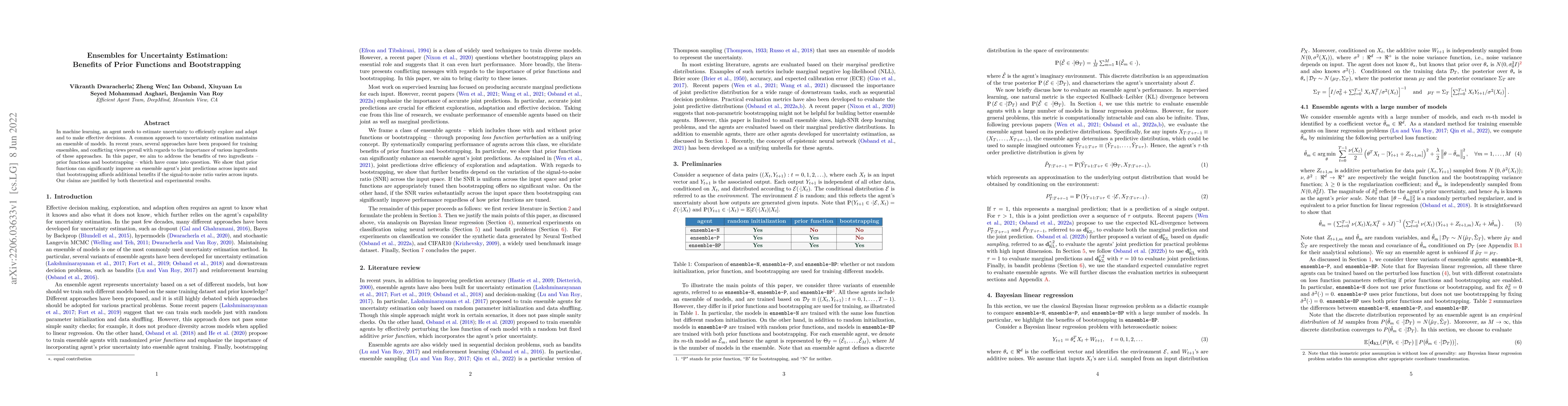 Thumbnail for Ensembles for Uncertainty Estimation: Benefits of Prior Functions and
  Bootstrapping