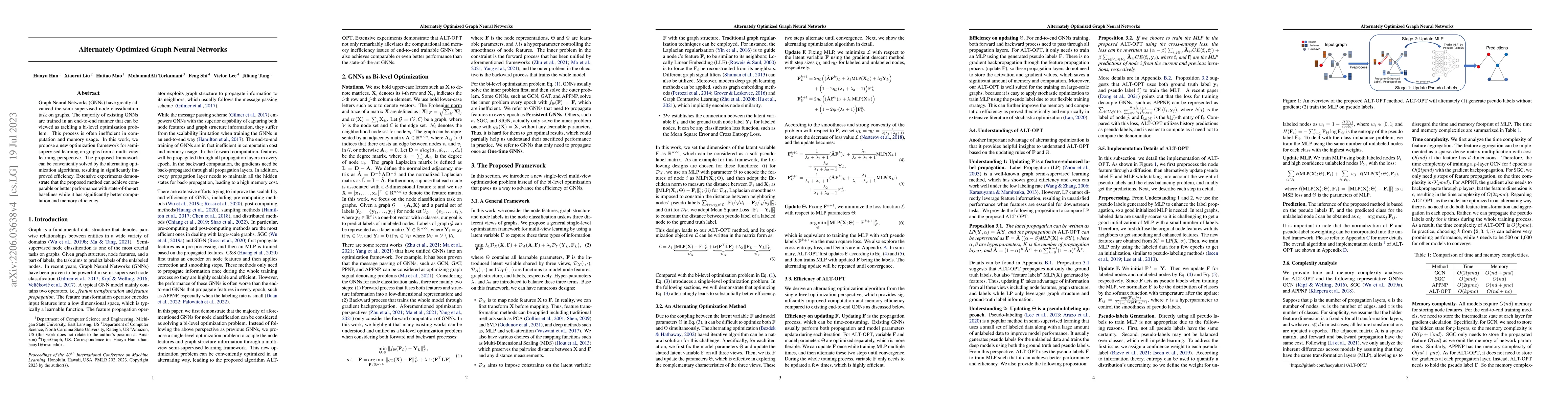Thumbnail for Alternately Optimized Graph Neural Networks