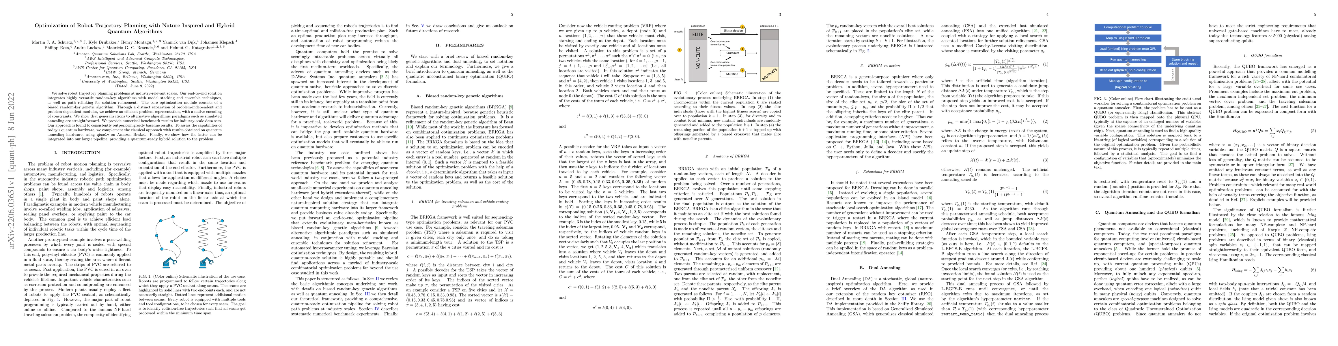 Thumbnail for Optimization of Robot Trajectory Planning with Nature-Inspired and
  Hybrid Quantum Algorithms