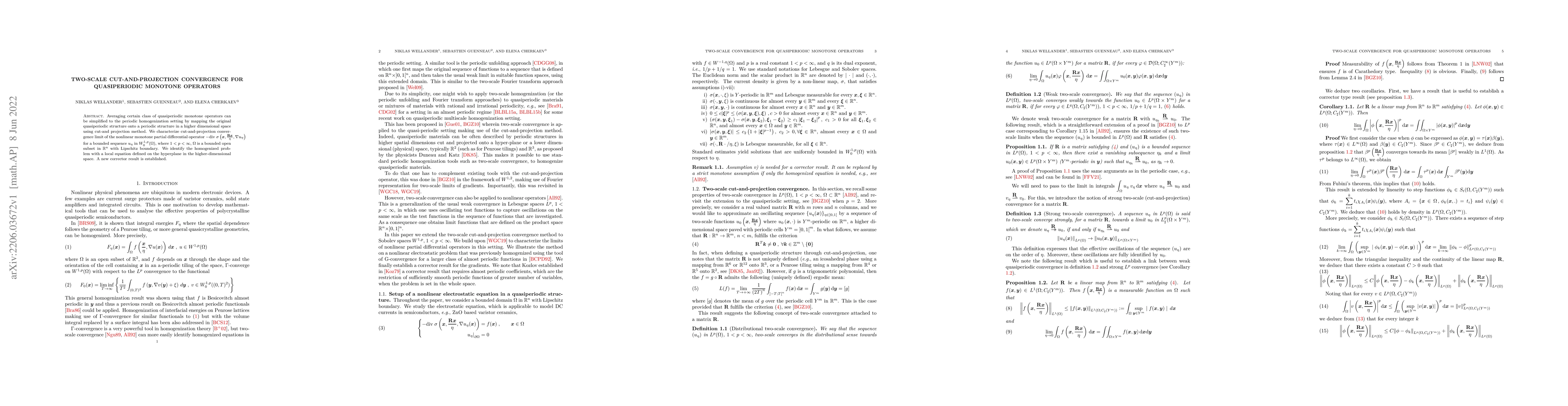 Thumbnail for Two-scale cut-and-projection convergence for quasiperiodic monotone
  operators