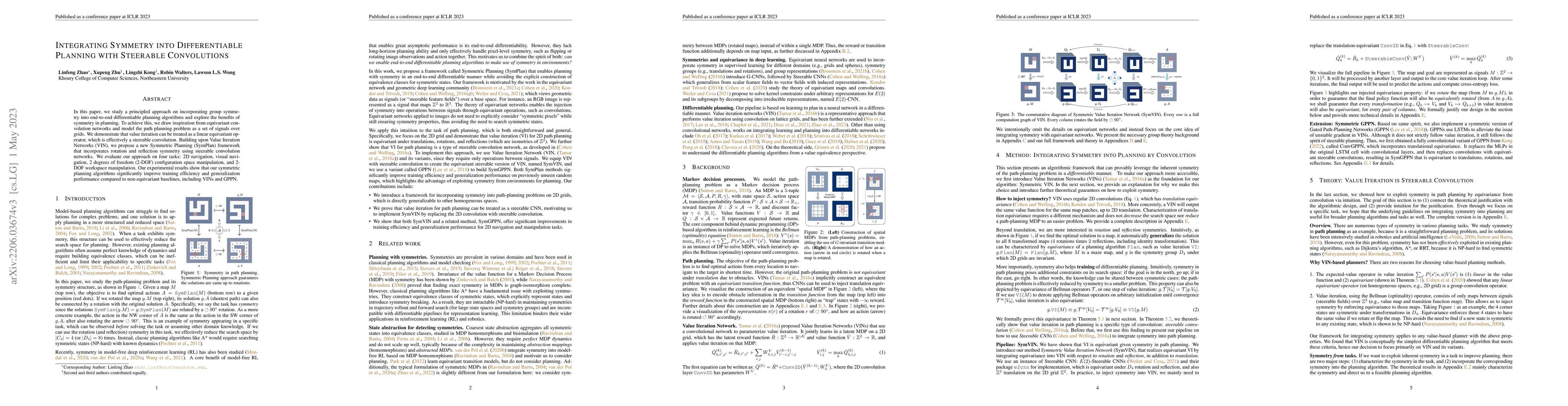 Thumbnail for Integrating Symmetry into Differentiable Planning with Steerable
  Convolutions