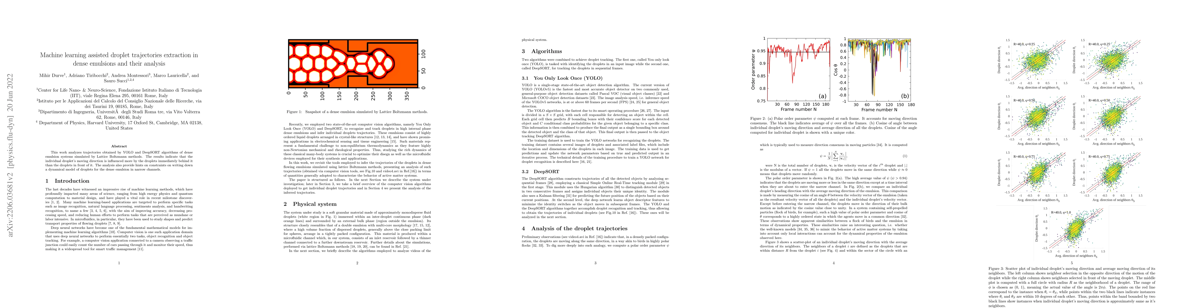 Thumbnail for Machine learning assisted droplet trajectories extraction in dense
  emulsions and their analysis