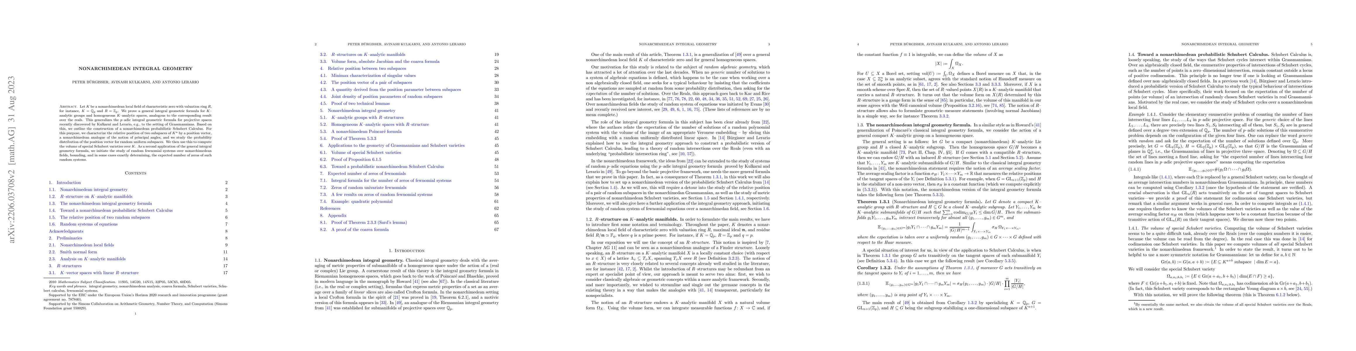 Thumbnail for Nonarchimedean integral geometry