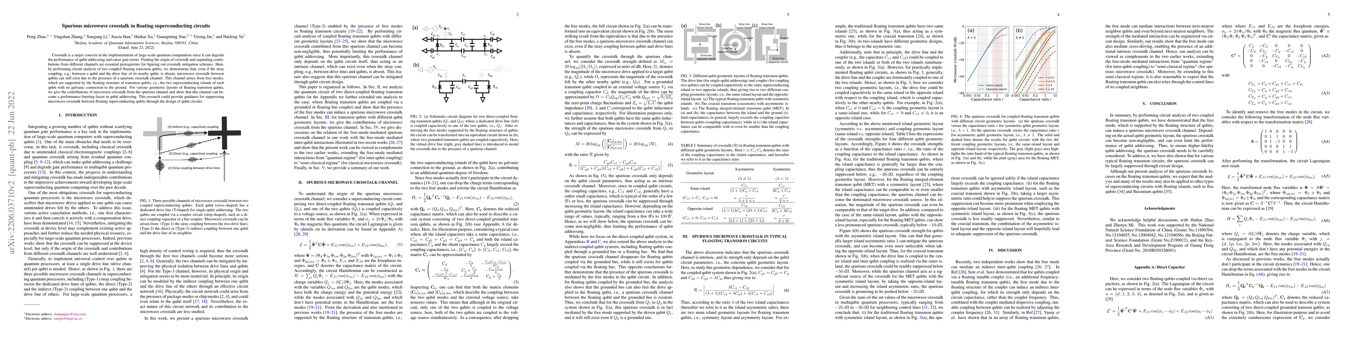 Thumbnail for Spurious microwave crosstalk in floating superconducting circuits