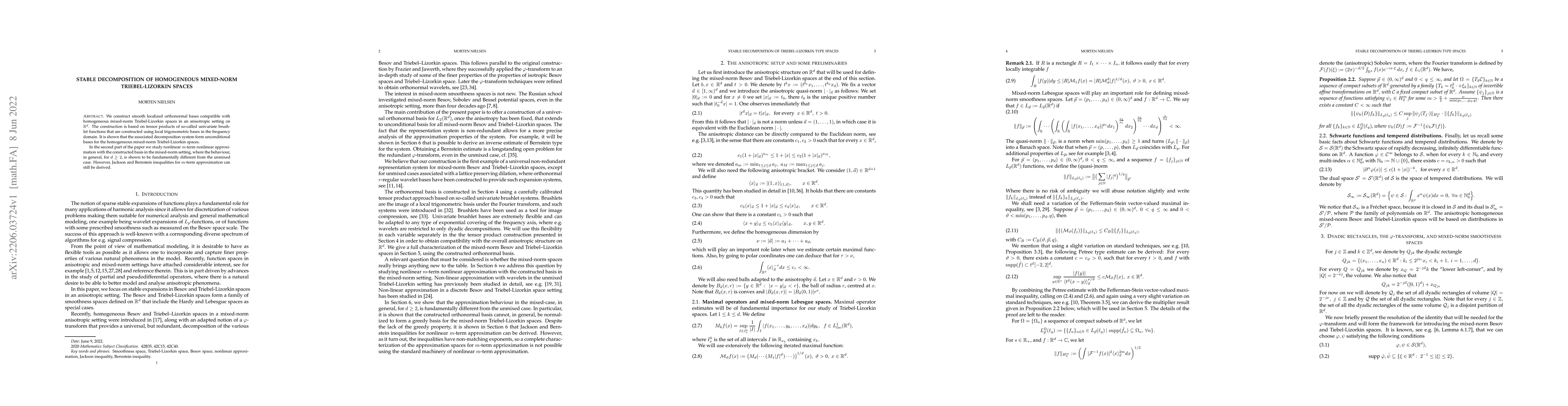Thumbnail for Stable decomposition of homogeneous Mixed-norm Triebel-Lizorkin spaces