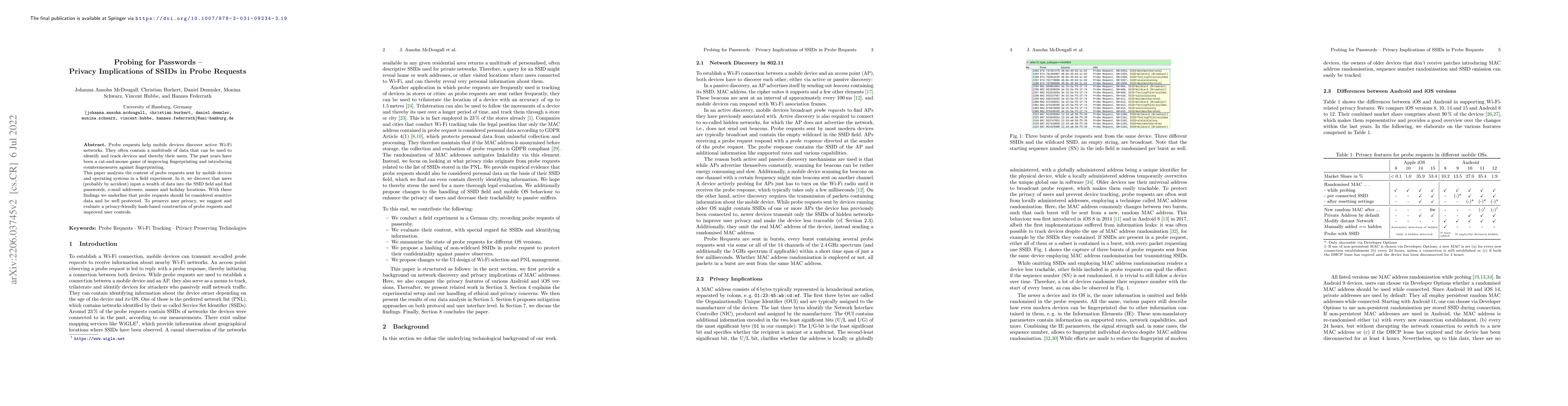 Thumbnail for Probing for Passwords -- Privacy Implications of SSIDs in Probe Requests