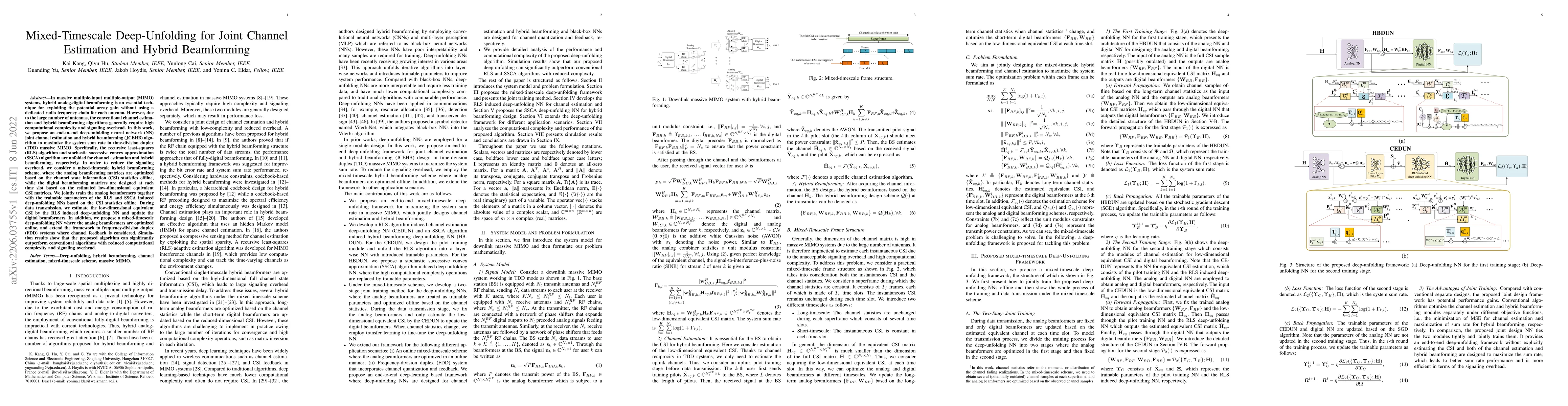 Thumbnail for Mixed-Timescale Deep-Unfolding for Joint Channel Estimation and Hybrid
  Beamforming