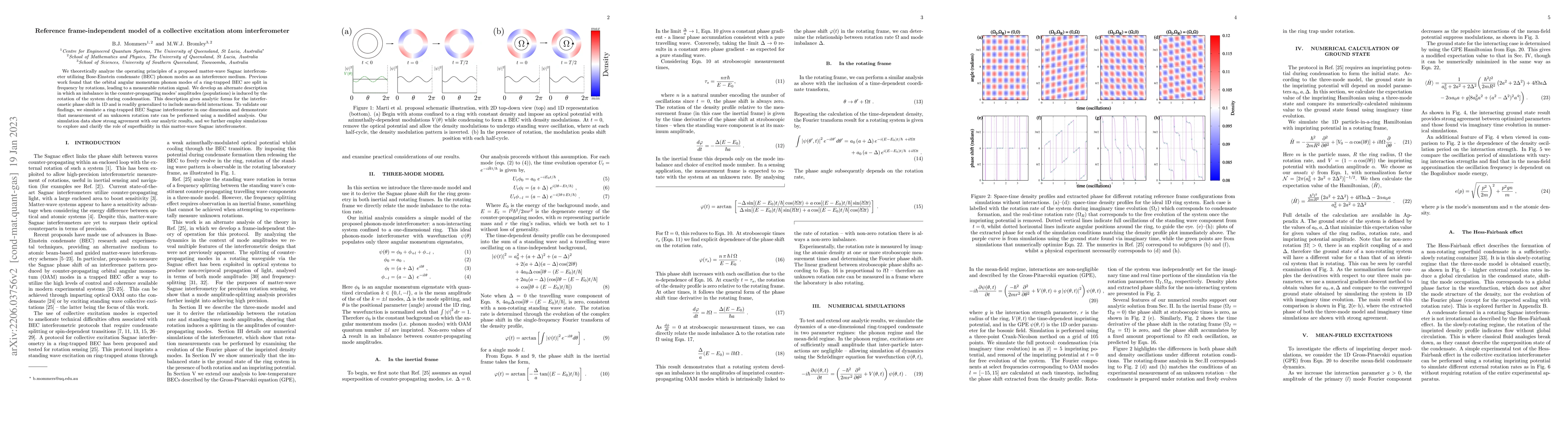 Thumbnail for Reference frame-independent model of a collective excitation atom
  interferometer