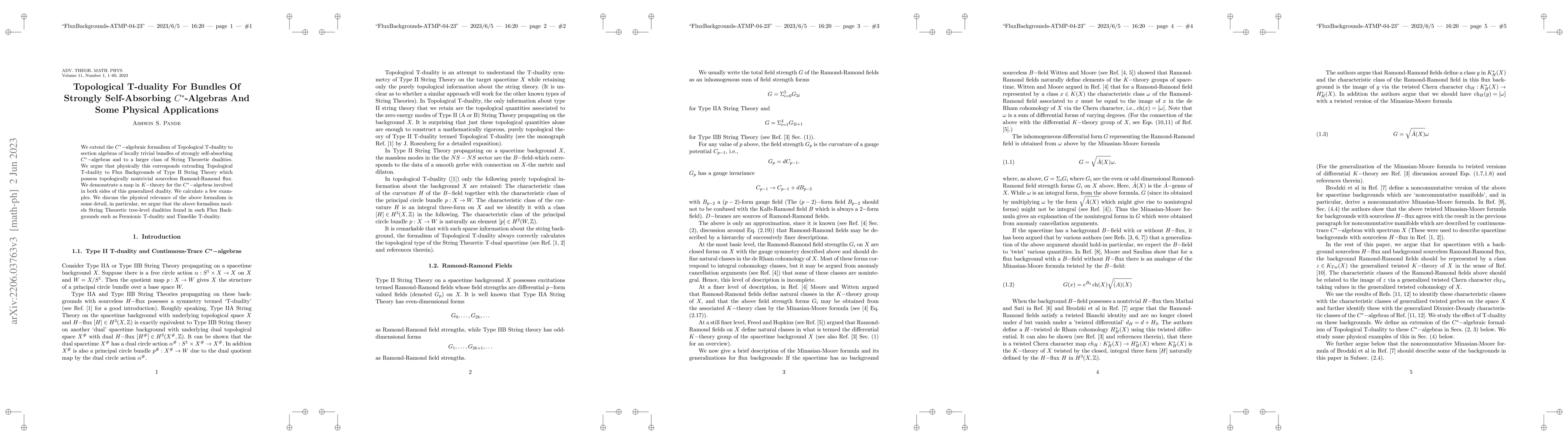 Thumbnail for Topological T-duality for bundles of strongly self-absorbing C*-algebras
  and some physical applications