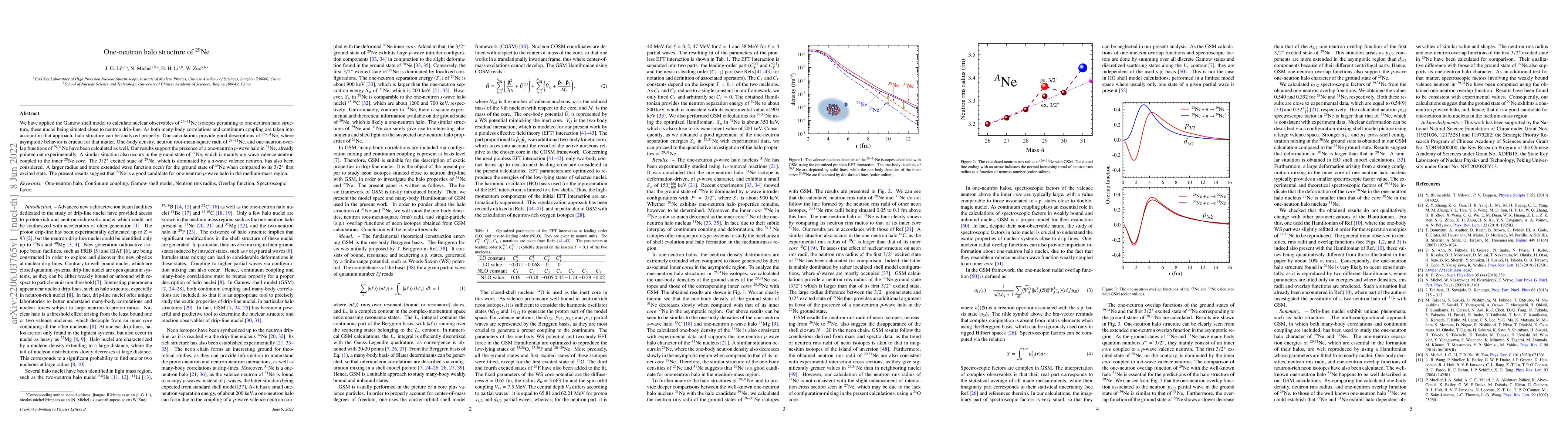 Thumbnail for One-neutron halo structure of $^{29}$Ne