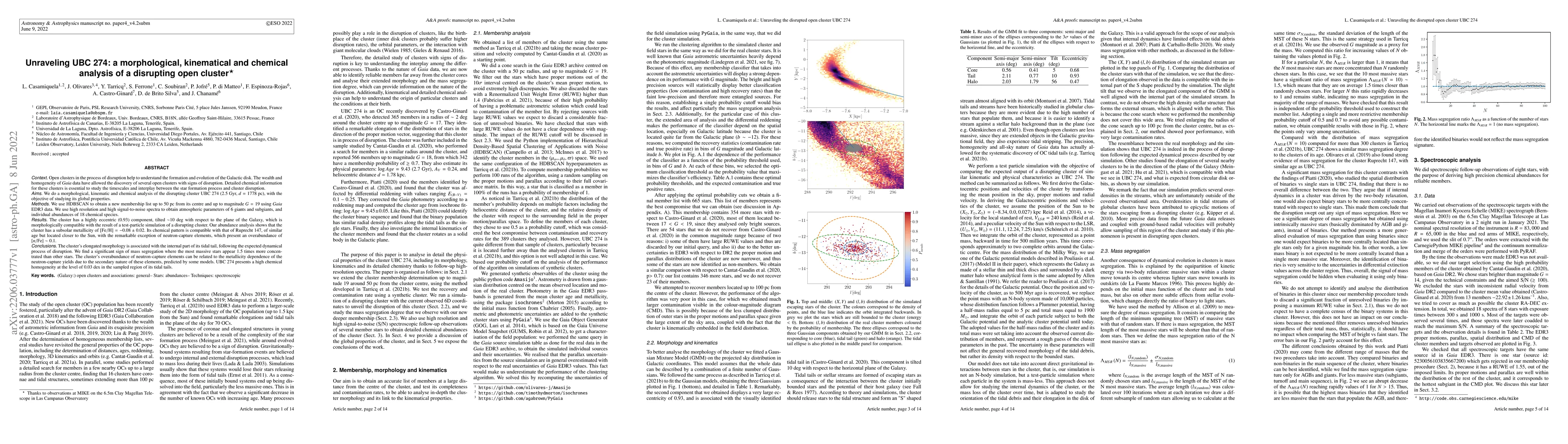 Thumbnail for Unraveling UBC 274: a morphological, kinematical and chemical analysis
  of a disrupting open cluster