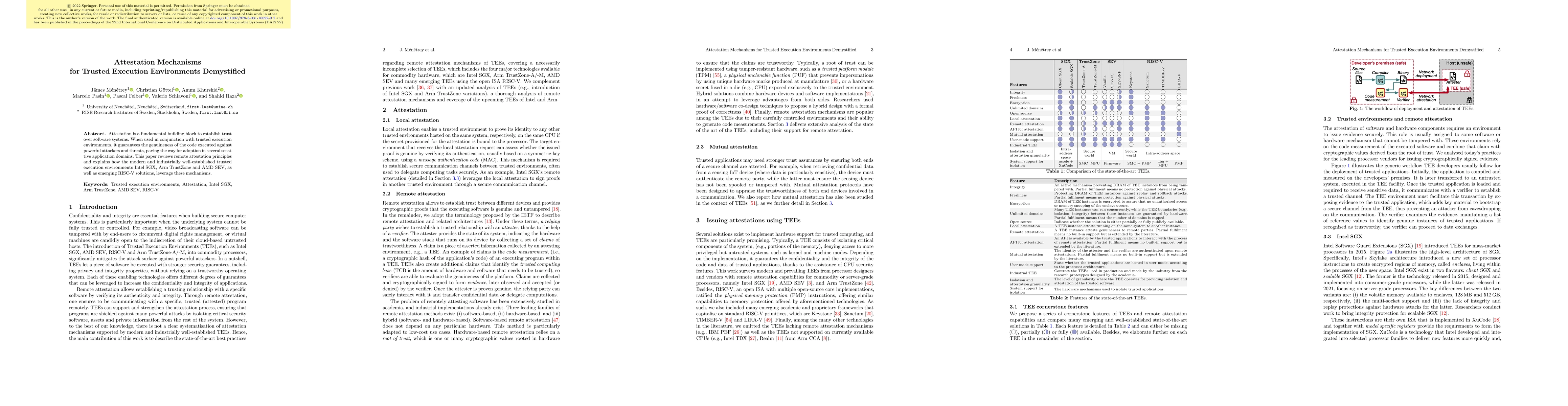 Thumbnail for Attestation Mechanisms for Trusted Execution Environments Demystified