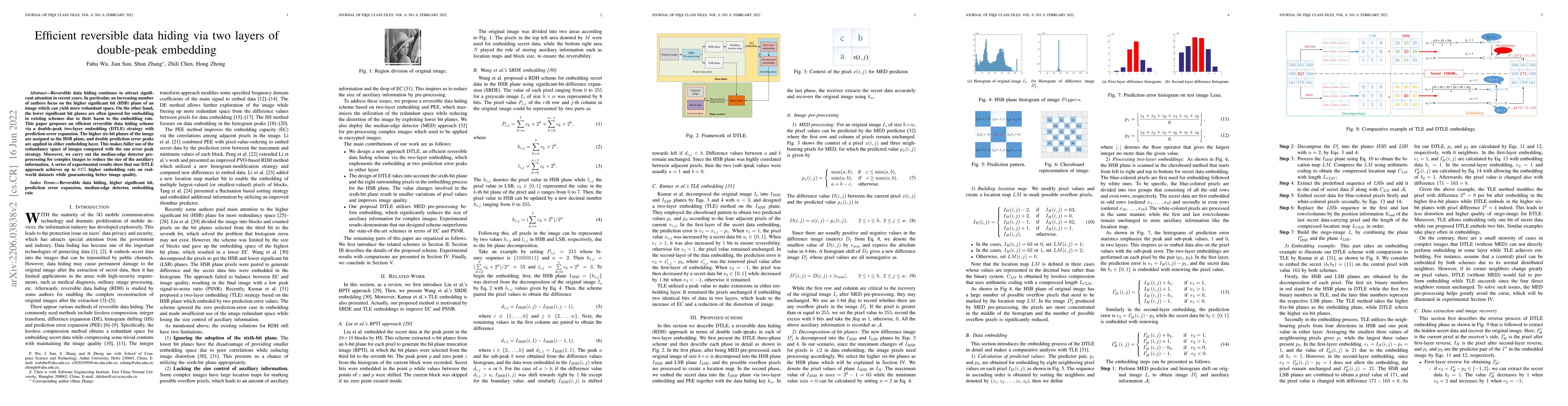 Thumbnail for Efficient reversible data hiding via two layers of double-peak embedding