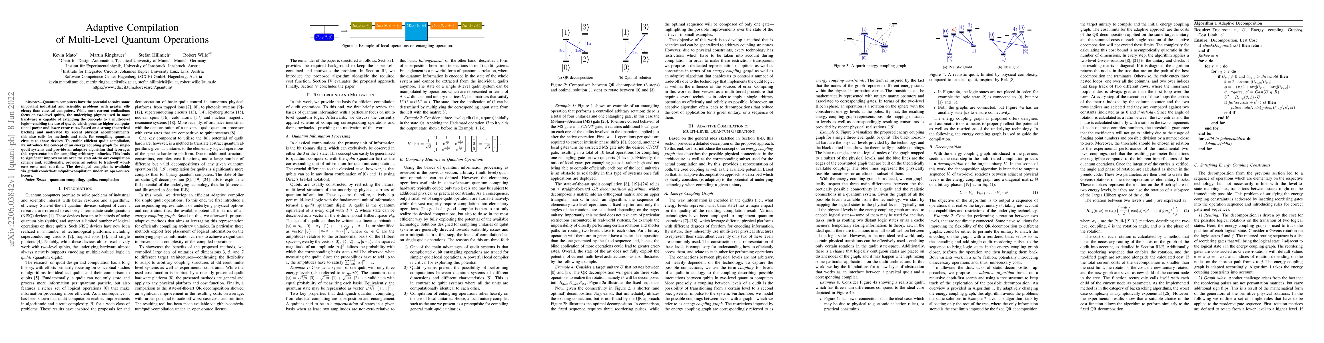 Thumbnail for Adaptive Compilation of Multi-Level Quantum Operations