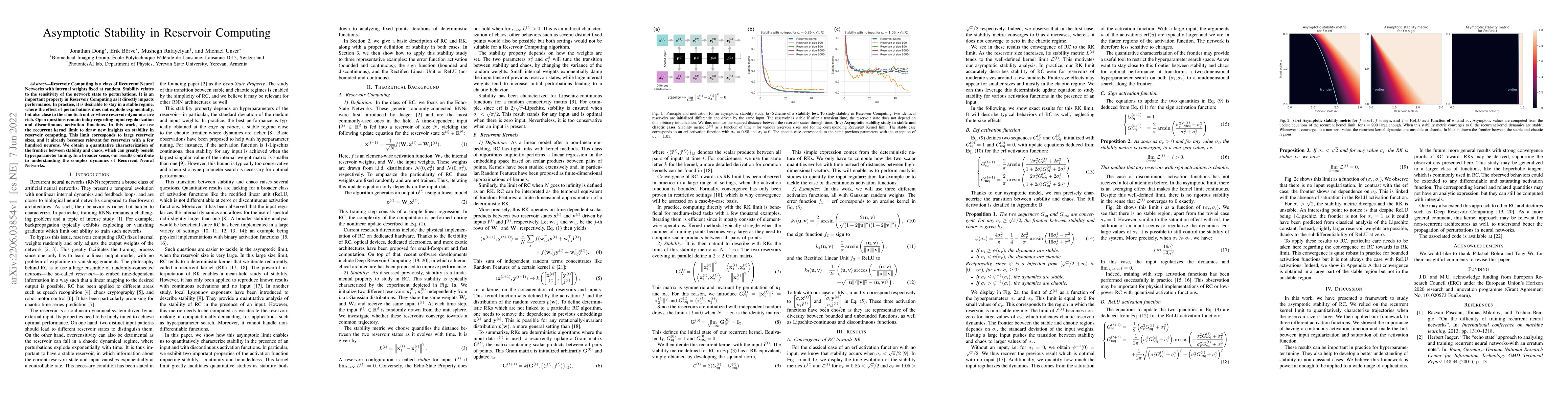 Thumbnail for Asymptotic Stability in Reservoir Computing