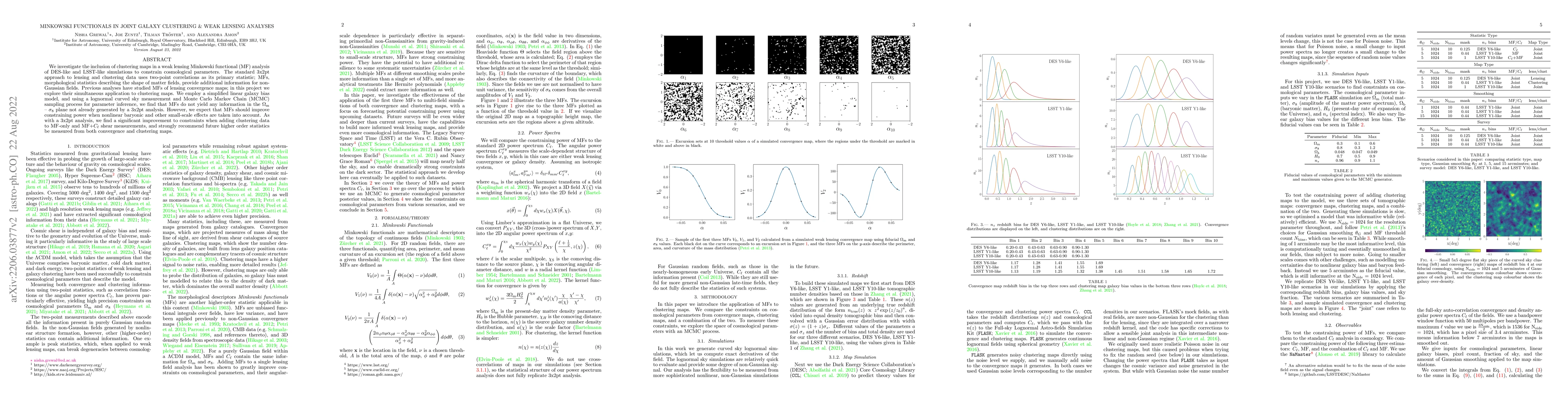 Thumbnail for Minkowski Functionals in Joint Galaxy Clustering & Weak Lensing Analyses