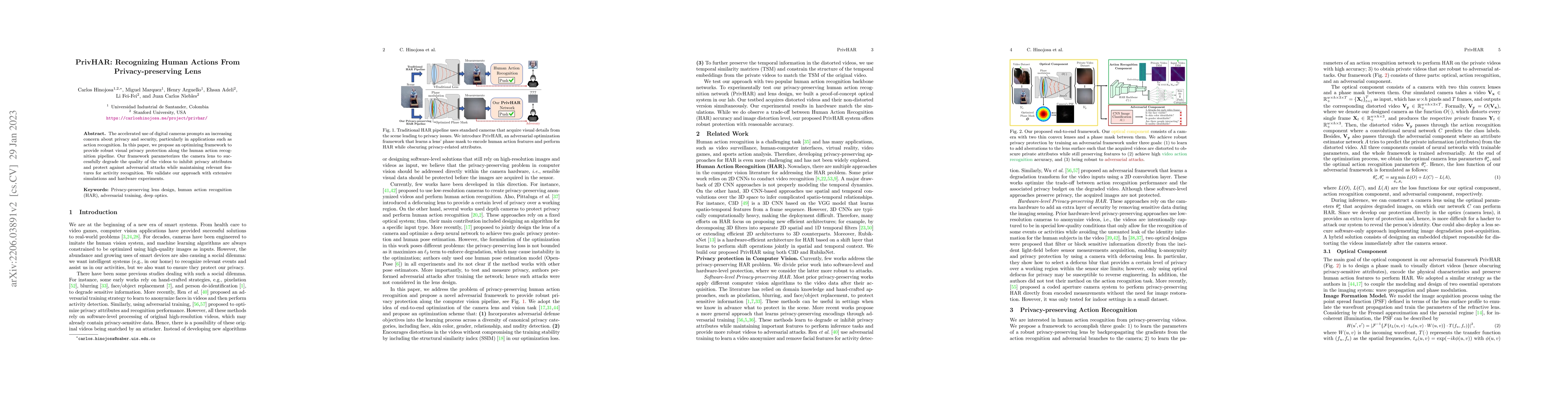 Thumbnail for PrivHAR: Recognizing Human Actions From Privacy-preserving Lens