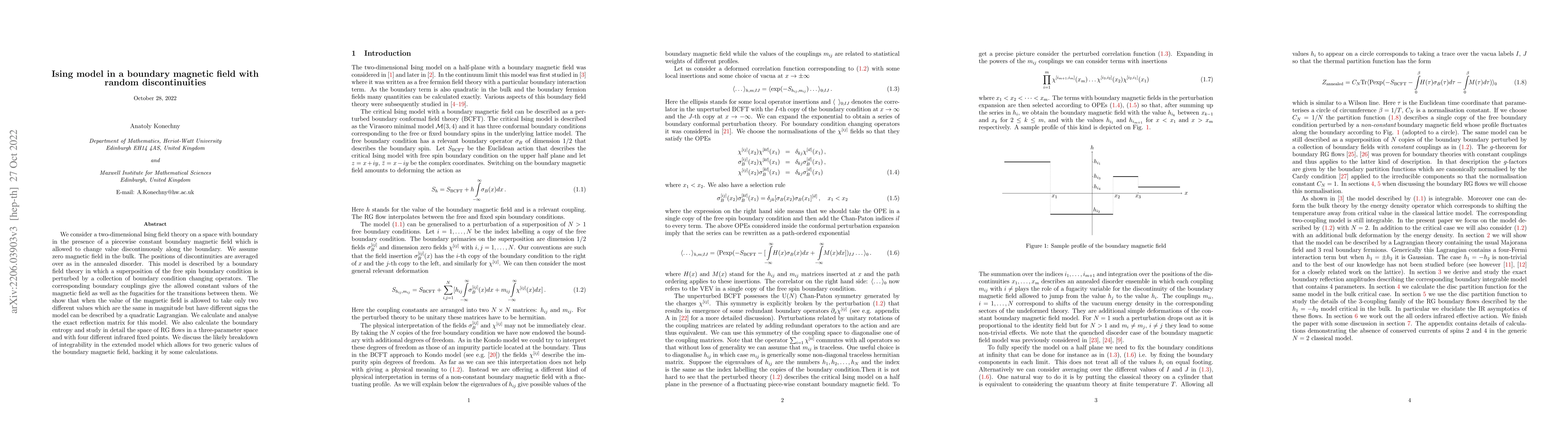 Thumbnail for Ising model in a boundary magnetic field with random discontinuities