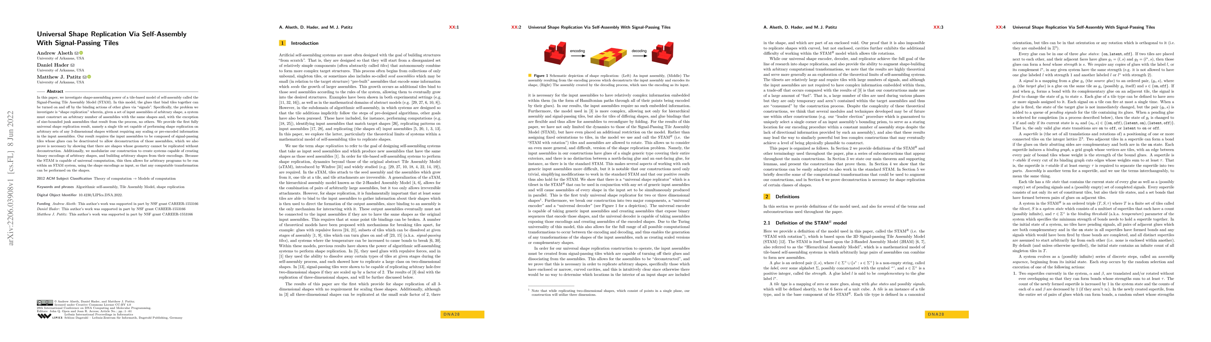 Thumbnail for Universal Shape Replication Via Self-Assembly With Signal-Passing Tiles