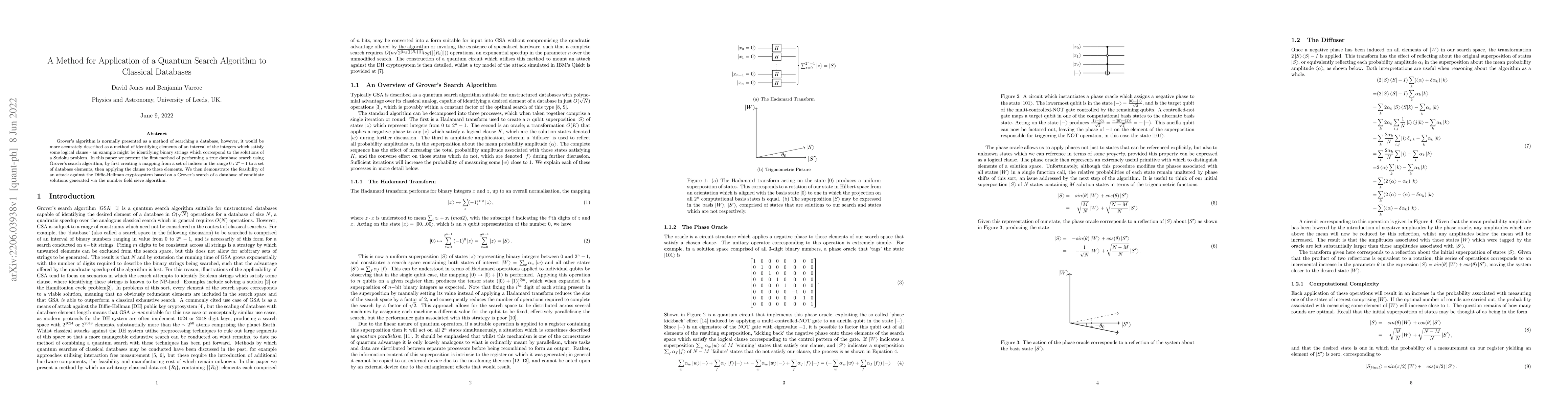 Thumbnail for A Method for Application of a Quantum Search Algorithm to Classical
  Databases