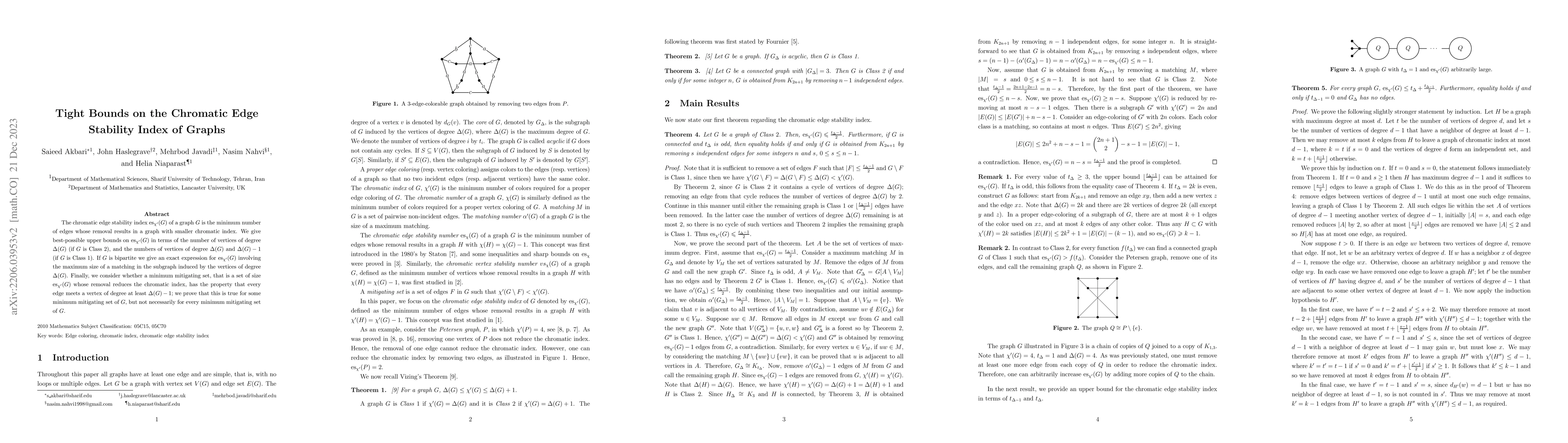 Thumbnail for Tight Bounds on the Chromatic Edge Stability Index of Graphs