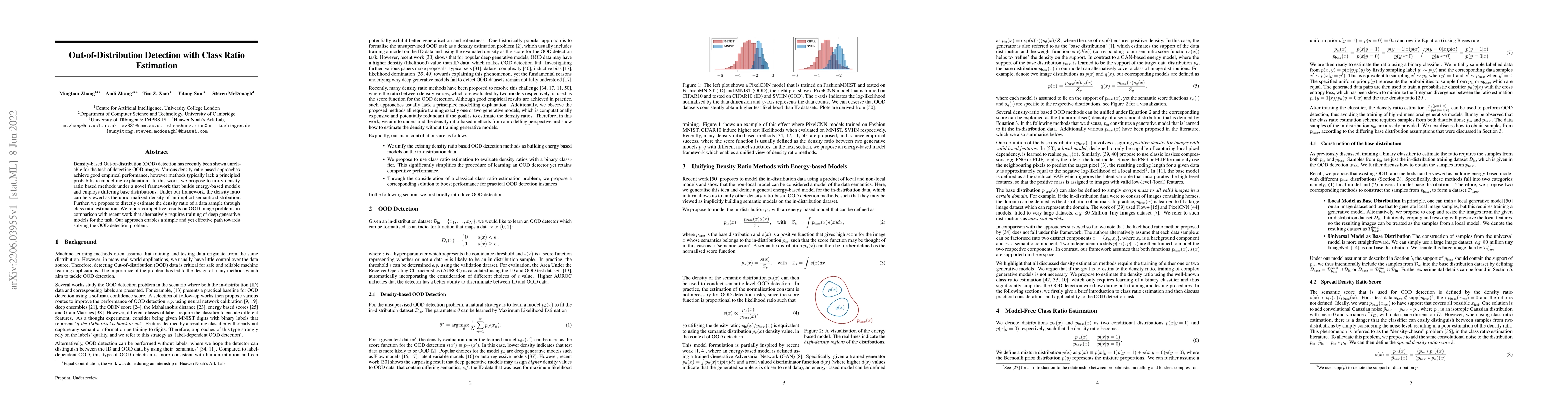Thumbnail for Out-of-Distribution Detection with Class Ratio Estimation