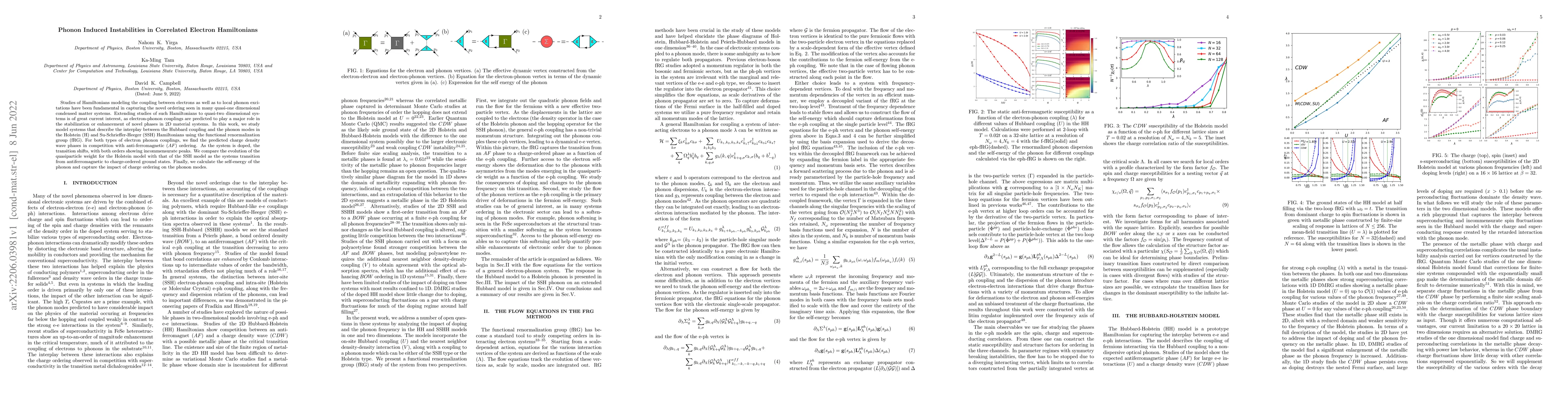 Thumbnail for Phonon Induced Instabilities in Correlated Electron Hamiltonians
