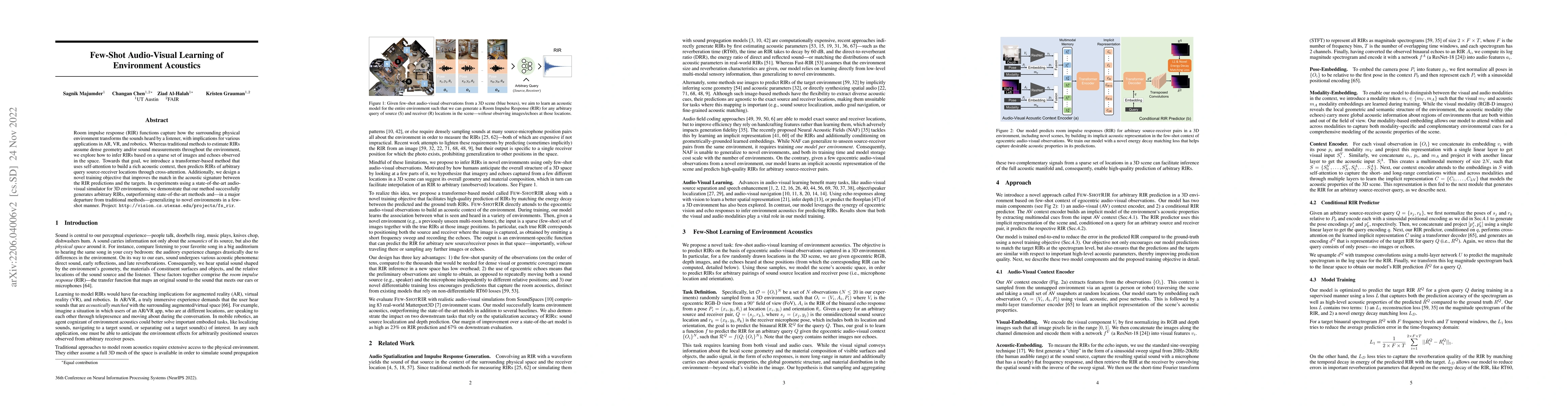 Thumbnail for Few-Shot Audio-Visual Learning of Environment Acoustics