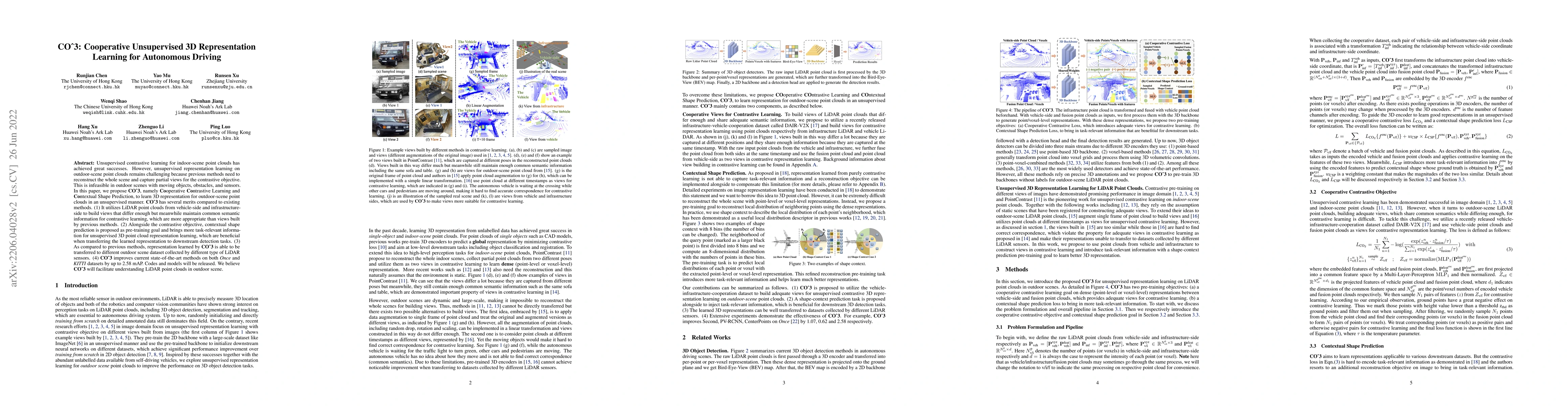 Thumbnail for CO^3: Cooperative Unsupervised 3D Representation Learning for Autonomous
  Driving