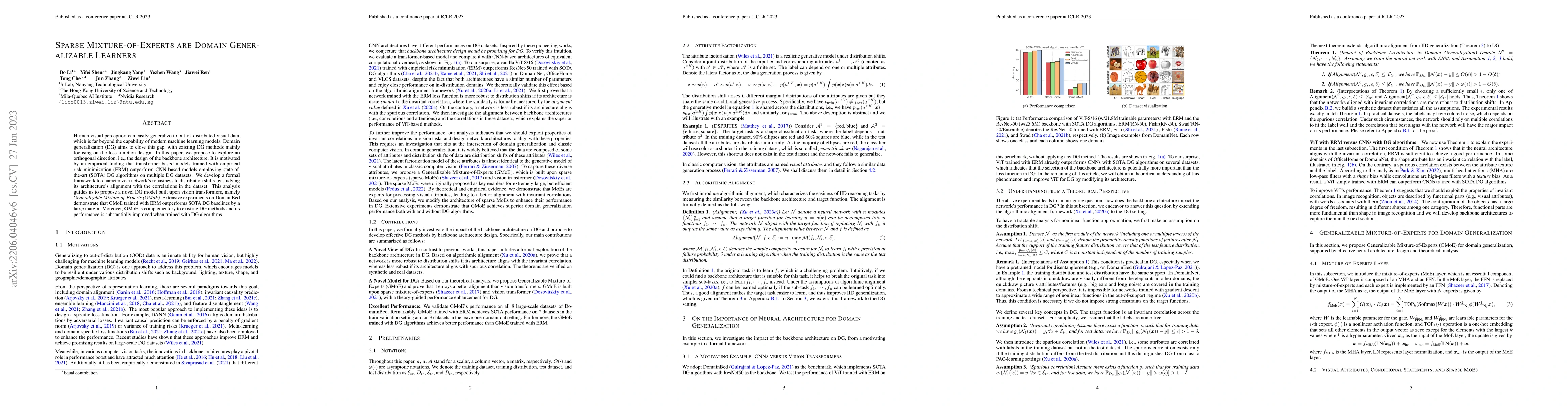 Thumbnail for Sparse Mixture-of-Experts are Domain Generalizable Learners