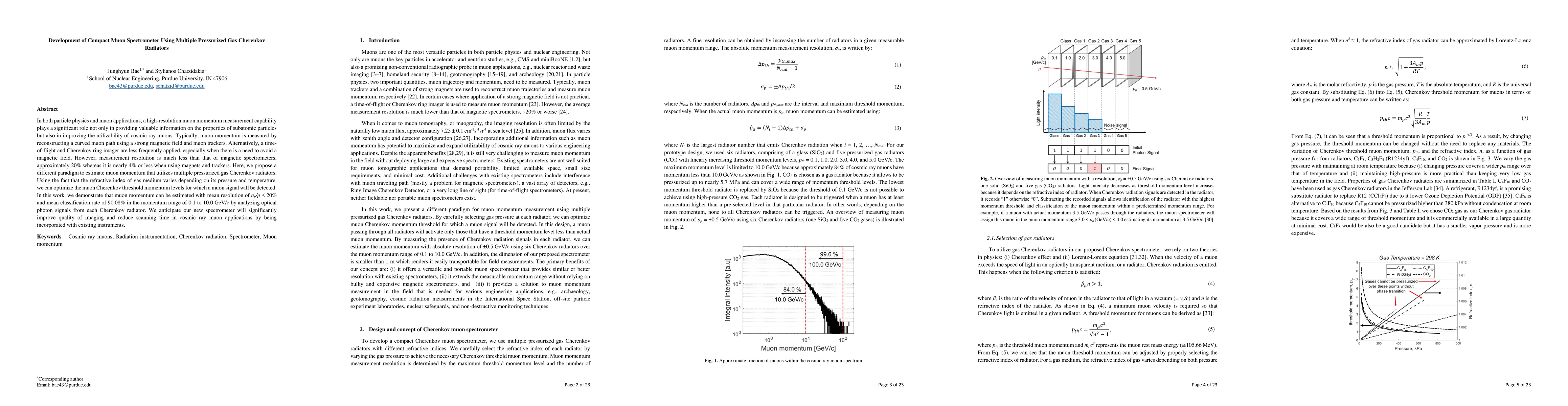 Thumbnail for Development of Compact Muon Spectrometer Using Multiple Pressurized Gas
  Cherenkov Radiators