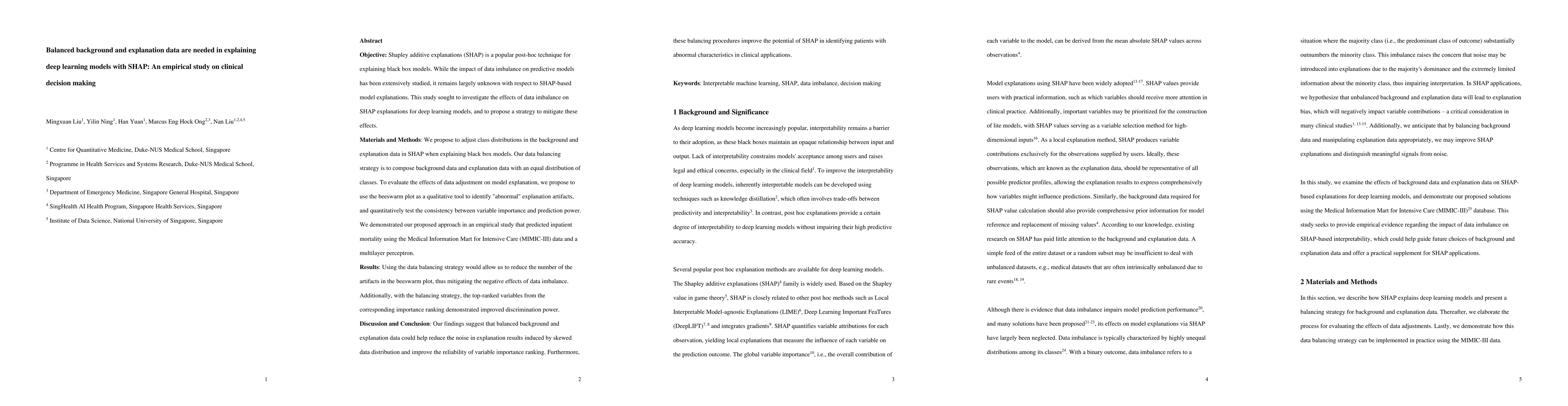 Thumbnail for Balanced background and explanation data are needed in explaining deep
  learning models with SHAP: An empirical study on clinical decision making