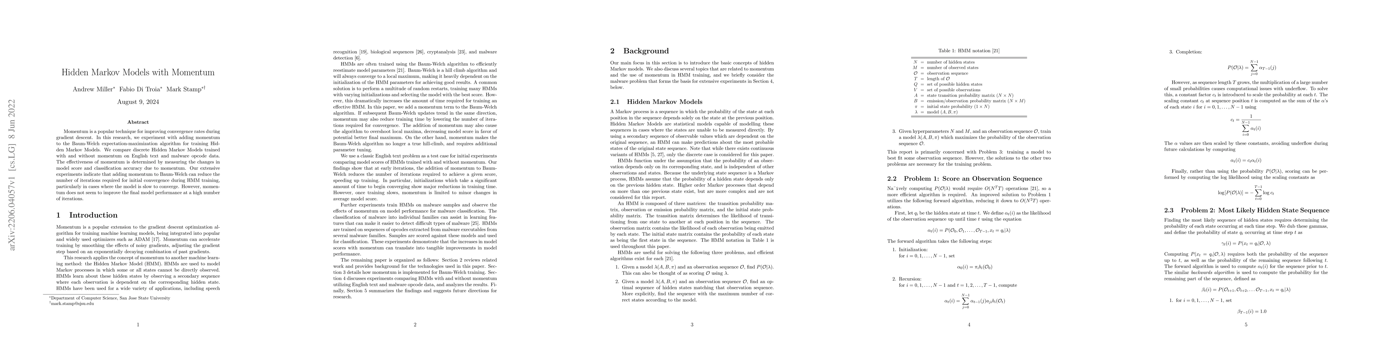 Thumbnail for Hidden Markov Models with Momentum