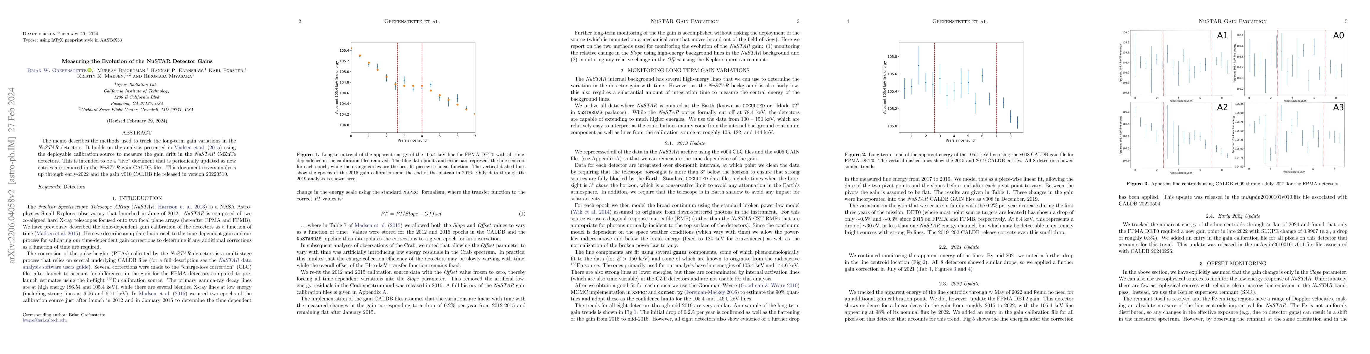Thumbnail for Measuring the Evolution of the NuSTAR Detector Gains
