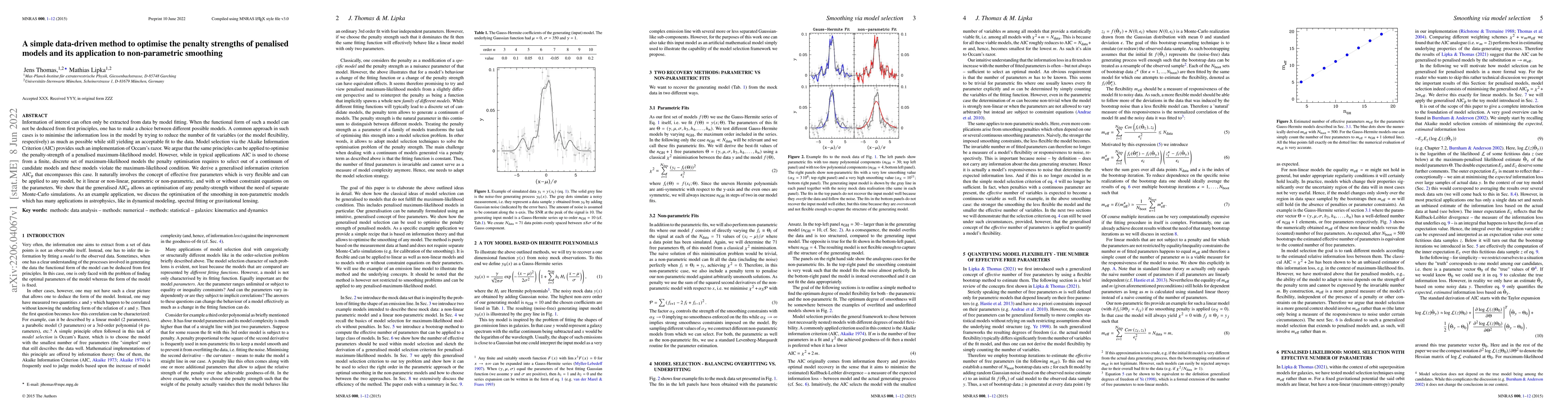 Thumbnail for A simple data-driven method to optimise the penalty strengths of
  penalised models and its application to non-parametric smoothing