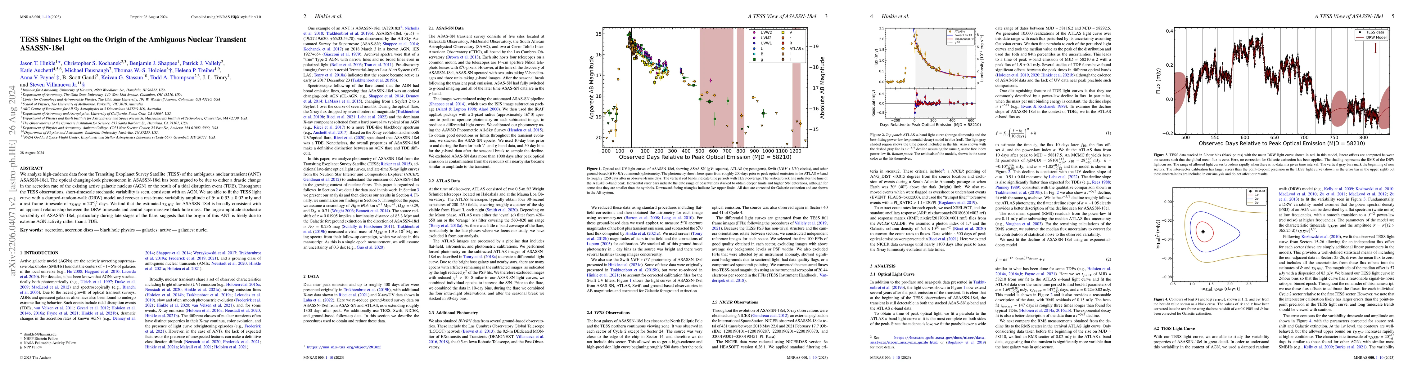 Thumbnail for TESS Shines Light on the Origin of the Ambiguous Nuclear Transient
  ASASSN-18el